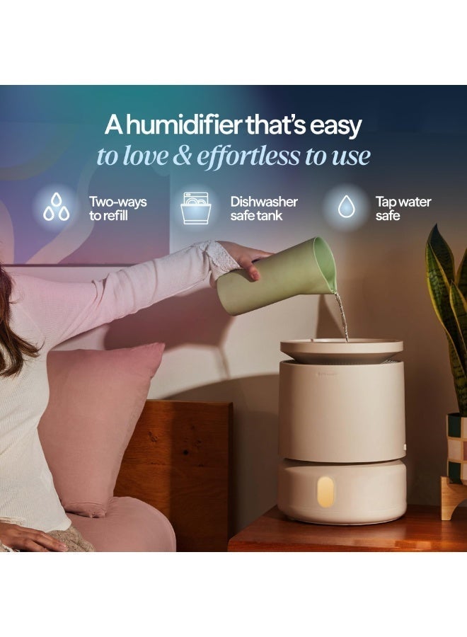 Blueair Room Humidifier - DreamWell - 48Hr Top-Fill Mist-Free InvisibleMist Technology Aroma Stone for Essential Oils and Soothing Mood Lighting - Quiet Operation for Bedroom and Home Use - Beige - Image 5
